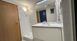 ビルトイン洗濯機の故障をきっかけに国産洗濯機置場の新設と洗面台交換・天井補修を行ったリフォーム工事 ビルトイン洗濯機の故障をきっかけに国産洗濯機置場の新設と洗面台交換・天井補修を行ったリフォーム工事